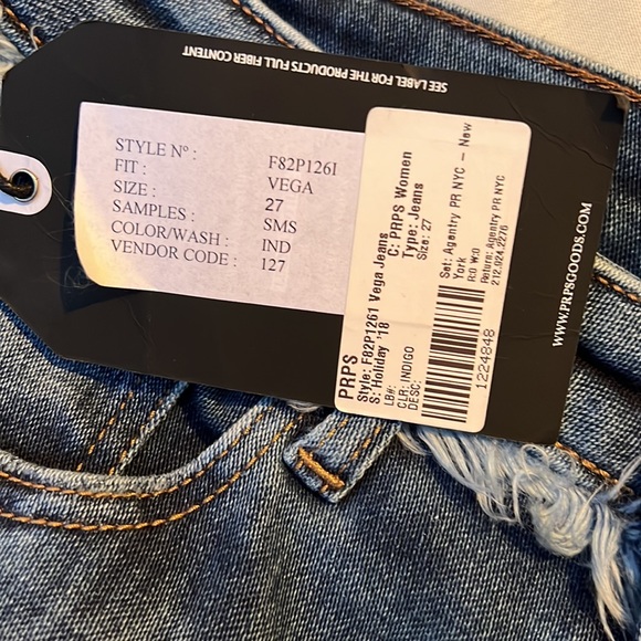 NWT PRPS High-Waist Denim Joggers Denim Blue Size 27 - Picture 6 of 12